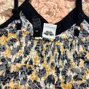 Harley-Davidson Yellow Black Gray Printed Tank Top
